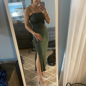 Zara green silky dress